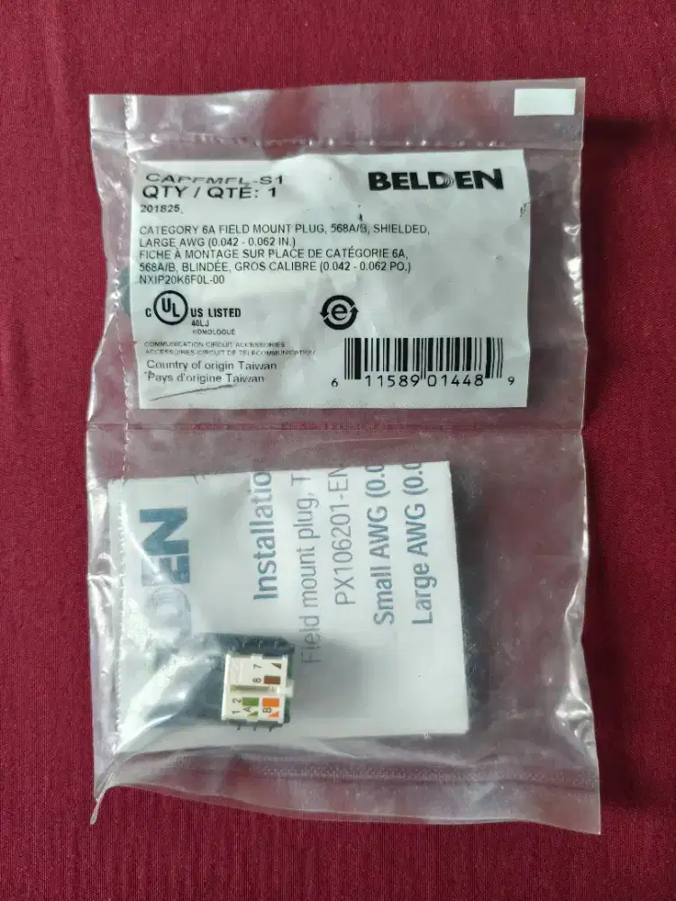 Belden Connector Cat 6A Field Mount Plug