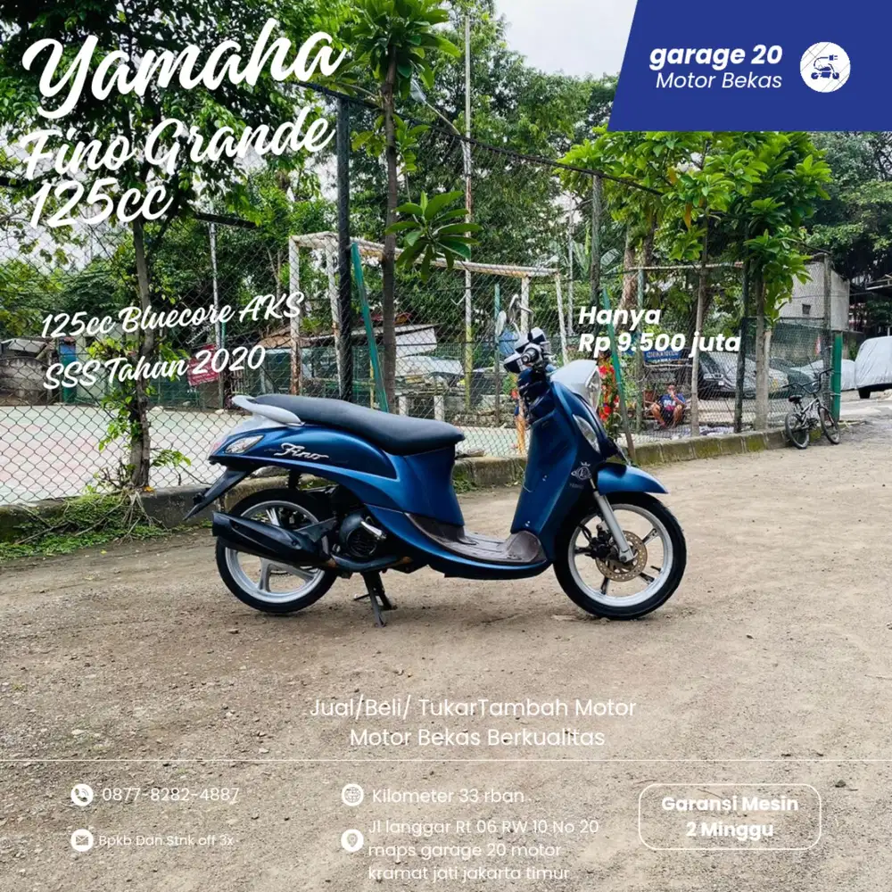 Yamaha Fino Grande 125cc Bluecore AKS SSS Tahun 2020 Pajak Off