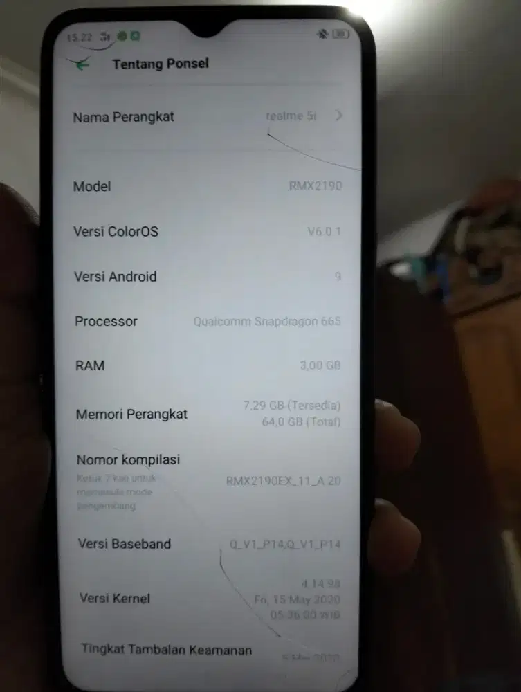 Jual hp second realme 5i