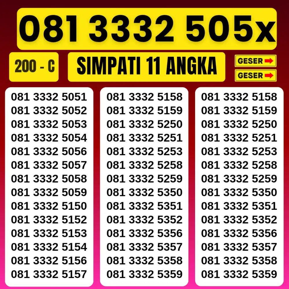 Nomor Cantik Simpati 11digit Kartu Perdana Telkomsel simpati 11angka
