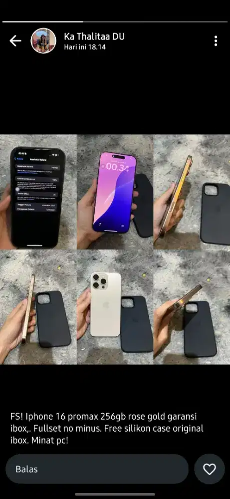 Iphone 16 Promaxx 256 Rose Gold