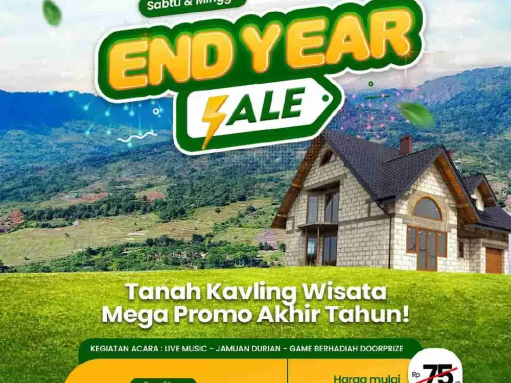 Kavling per 100m² utk Rumah atau Villa di Pegunungan