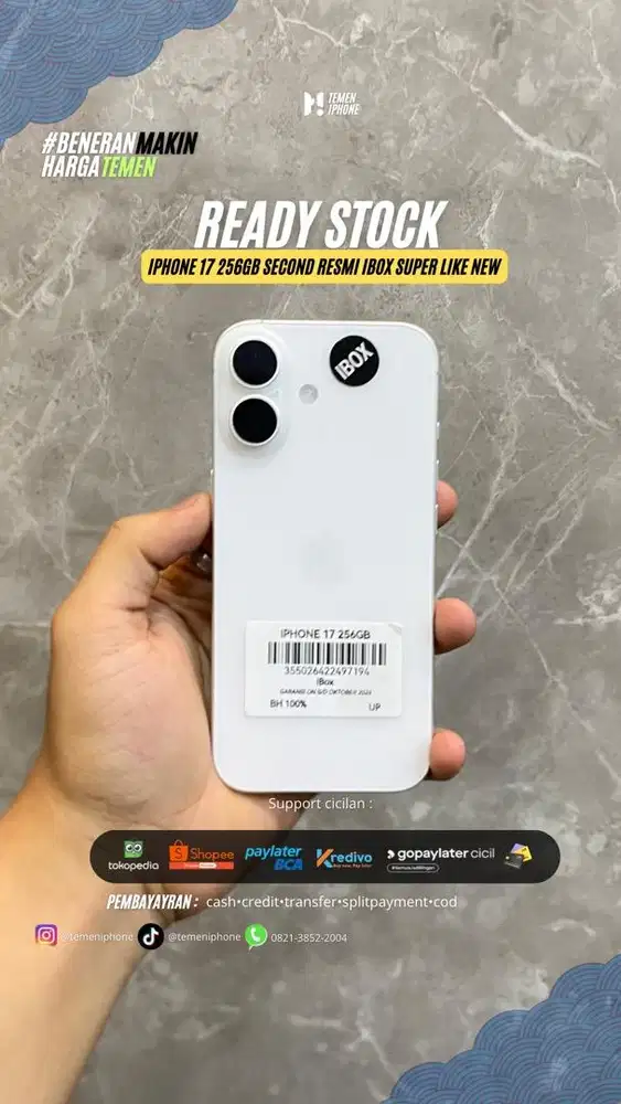 IPhone 17 256gb iBox baru 3 minggu
