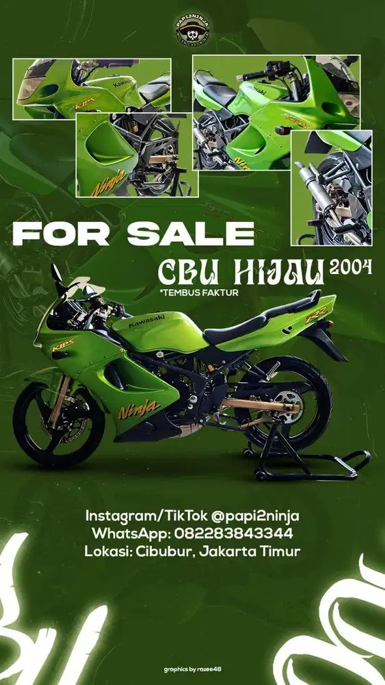 Ninja RR Old CBU hijau asli 2004 termurah