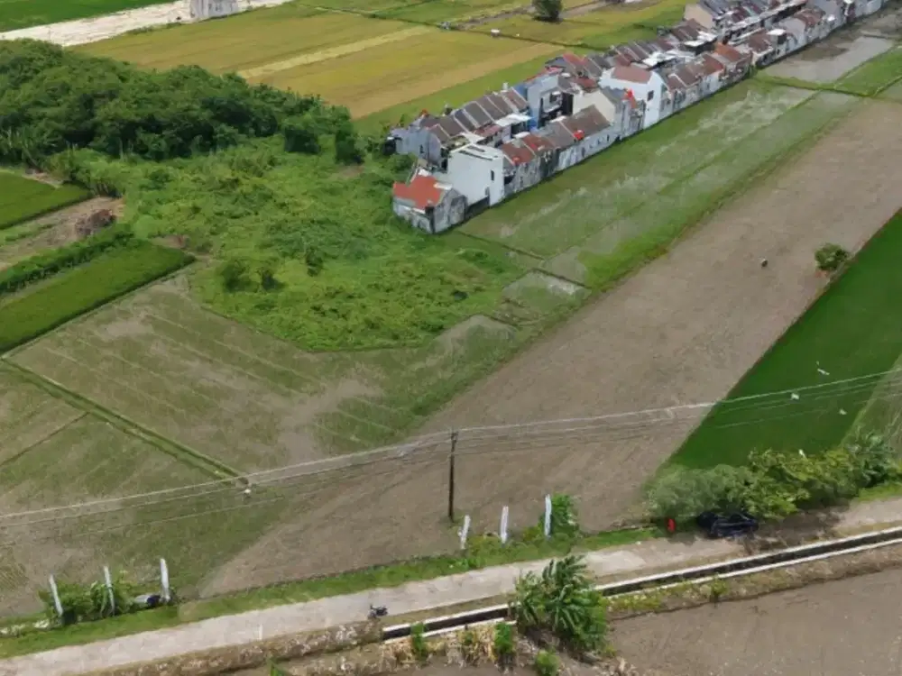 Tanah Pekarangan Pingir Sawah di Jalan Godean Sidoarum Jogja