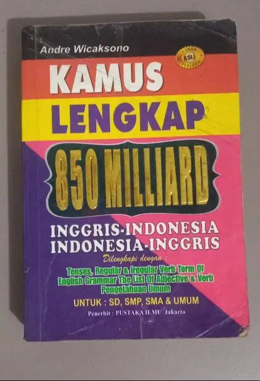 Kamus Lengkap Inggris‑Indonesia & Indonesia‑Inggris – 850 juta kata