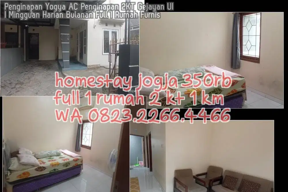 Penginapan Yogya AC Penginapan 2KT Gejayan UII Mingguan Harian Bulanan