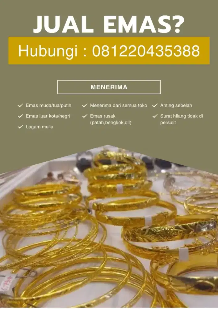 MENERIMA BERBAGAI JENIS EMAS