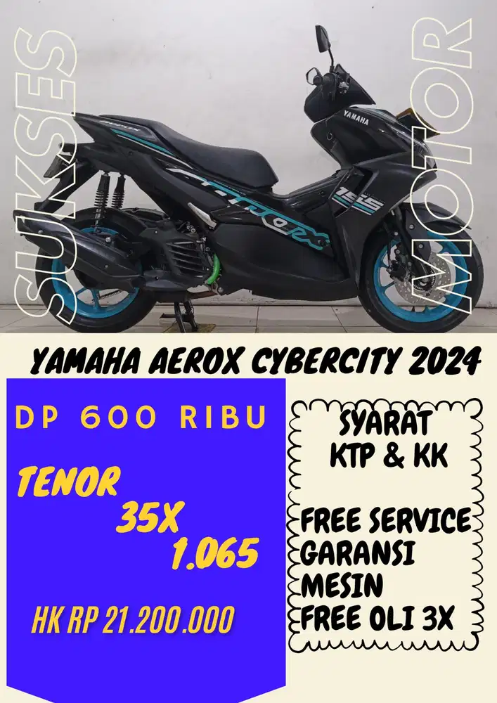 DP MURAH YAMAHA AEROX 155 VVA DP 600 RIBU BISA CASH/KREDIT