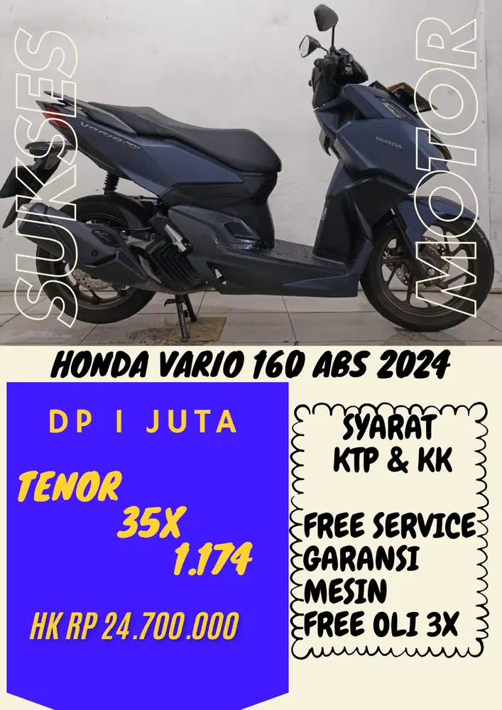 DP MURAH HONDA VARIO 160 ABS 2024 DP 1 JUTA BISA CASH/KREDIT