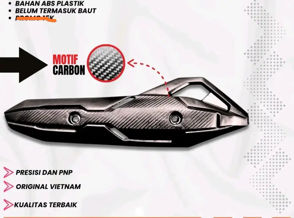 cover knalpot led old carbon