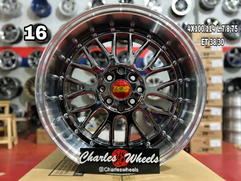 VELG BBS R16 BLACKCHROME MURAH