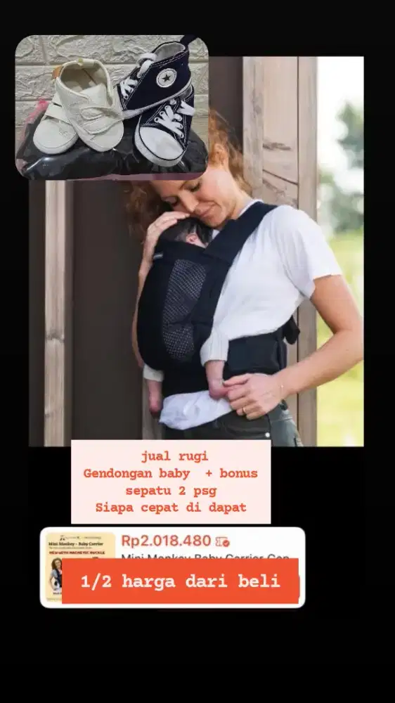 Gendongan baby depan