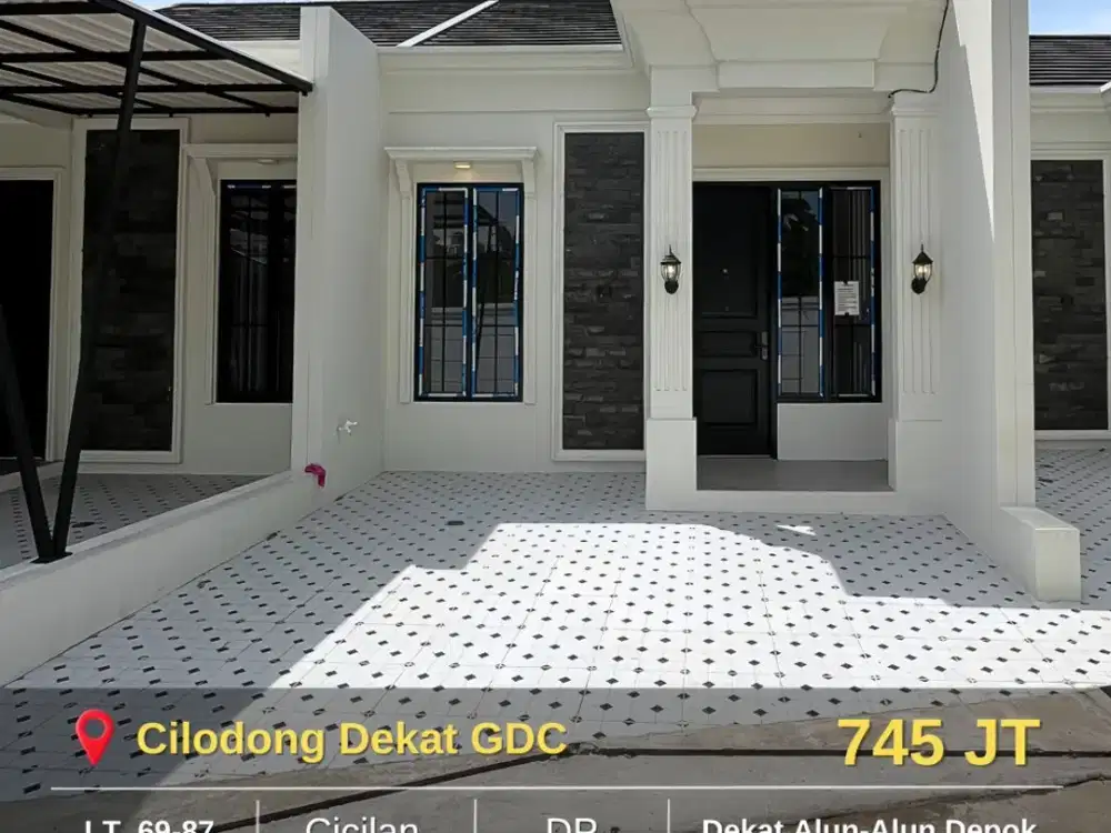 S881.Rumah 1Lantai Dp0% All In Modern Classic dkt Kawasan GDC di Cilodong