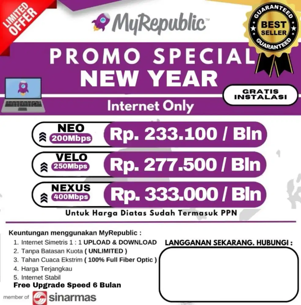 Tanah Abang Promo pemasangan internet myrepublic WiFi Myrepublic