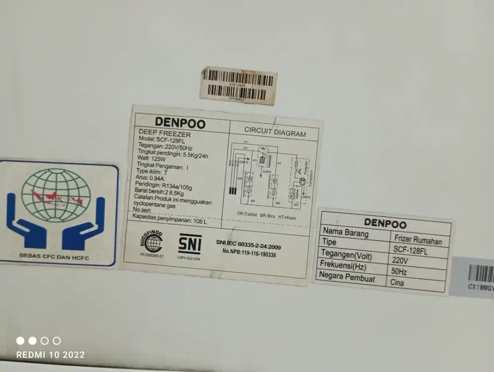 Freezer box merk DENPOO 100 LITER