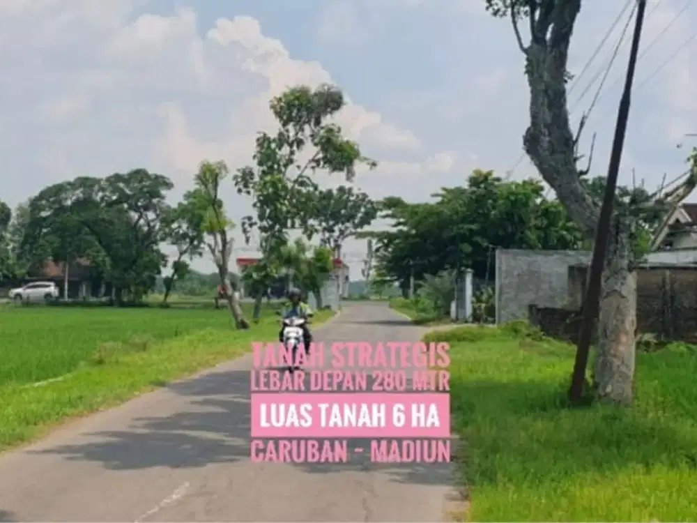 [W] Tanah Cantiq LD 280 mtr, dekat Jalan Raya Propinsi, CARUBAN Madiun