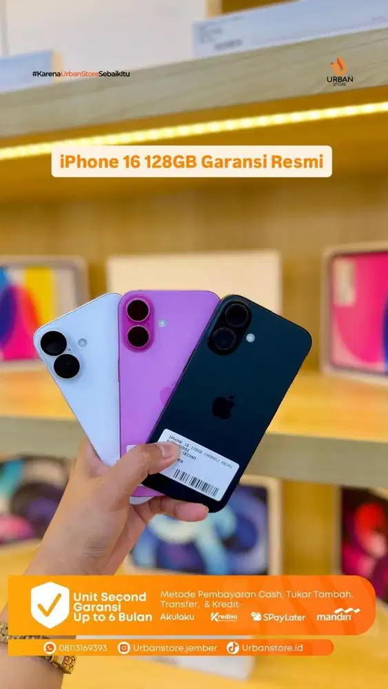 IPHONE 16 128GB SECOND RESMI