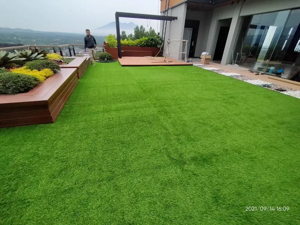 Karpet Rumput Sintetis Rollan Dan Meteran
