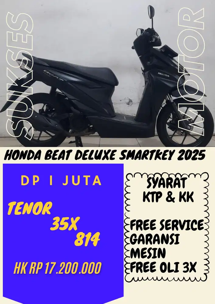 DP MURAH HONDA BEAT DELUXE SMARTKEY 2025 DP 1 JUTA BISA CASH/KREDIT
