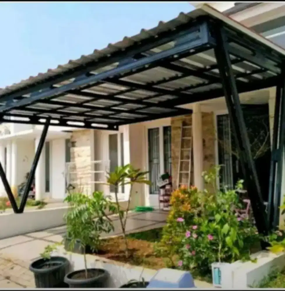 Kanopi rangka baja ringan dn rangka hollow galvanis