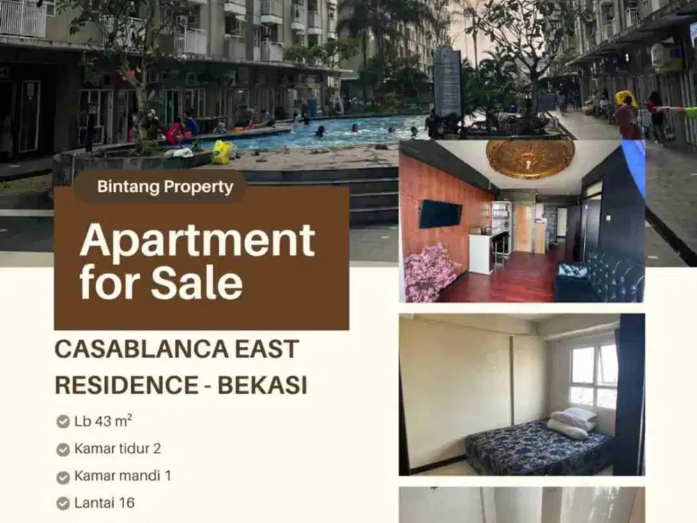 DIJUAL APARTEMEN 2 BR CASABLANCA EAST RESIDENCE JATI MELATI BEKASI