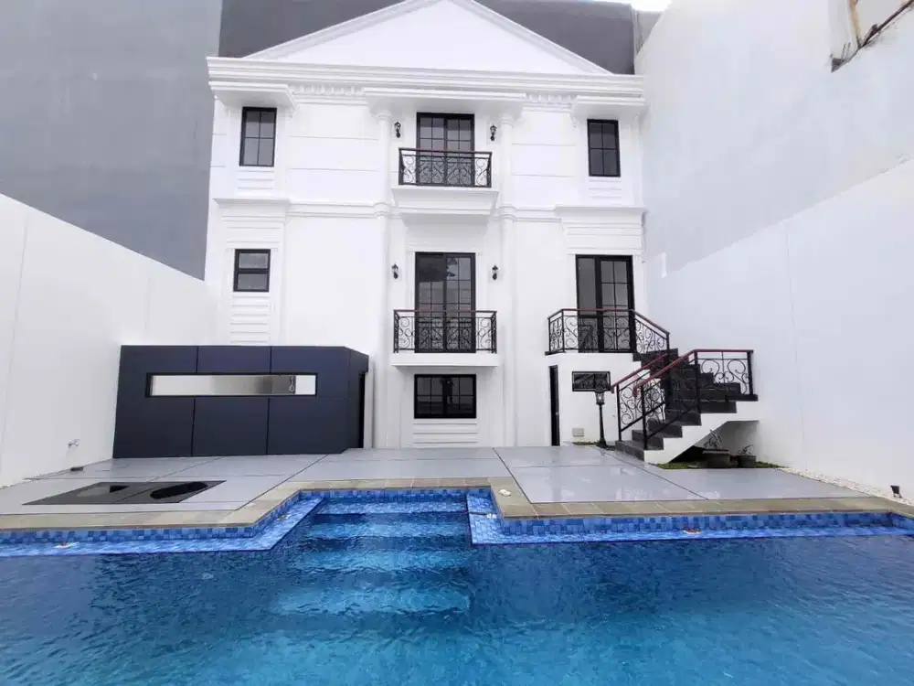 Turun Harga Rumah Brand New American Classic dg Swimming Pool Di Kebayoran sektor 7 Bintaro