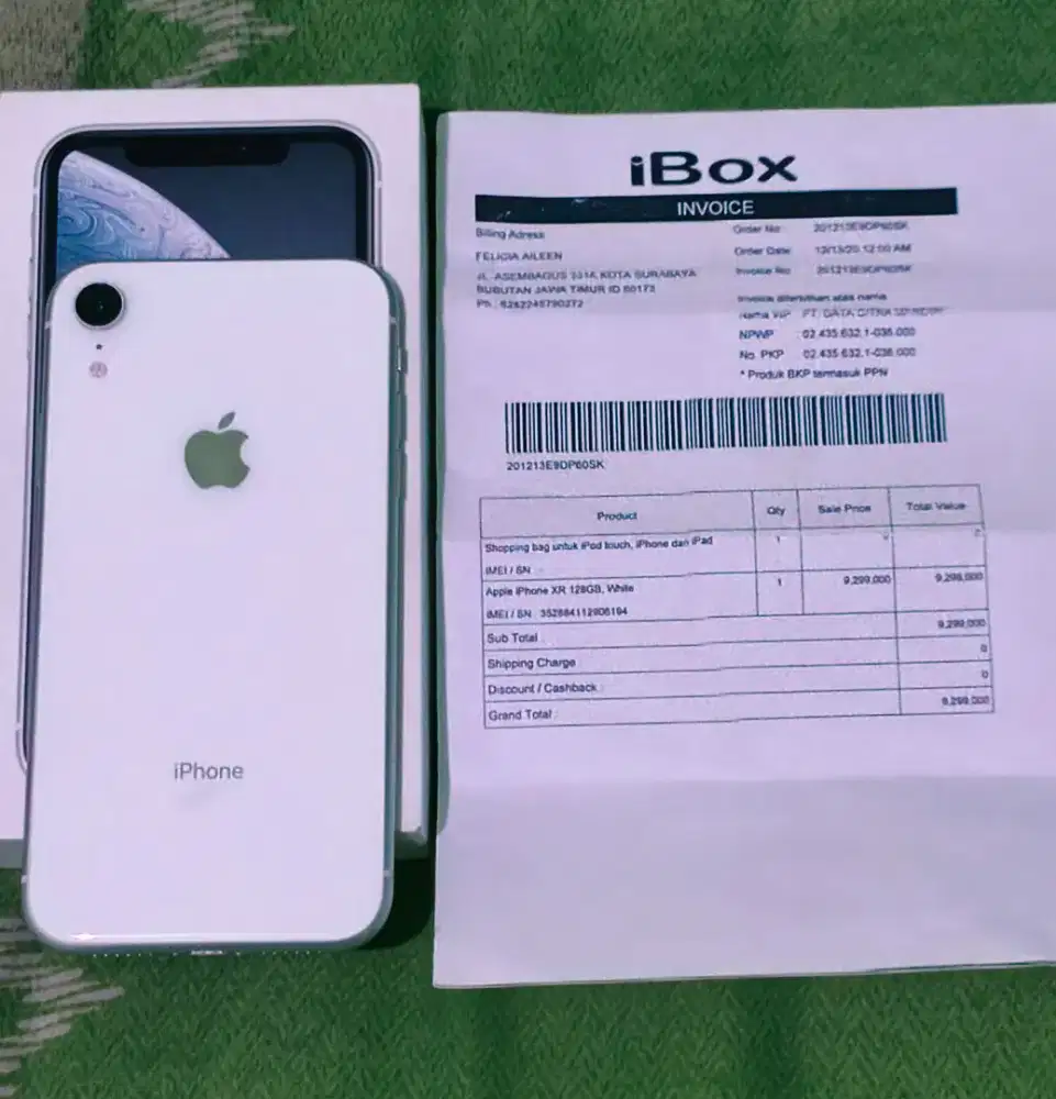 Iphone xr putih ex ibox 128gb
