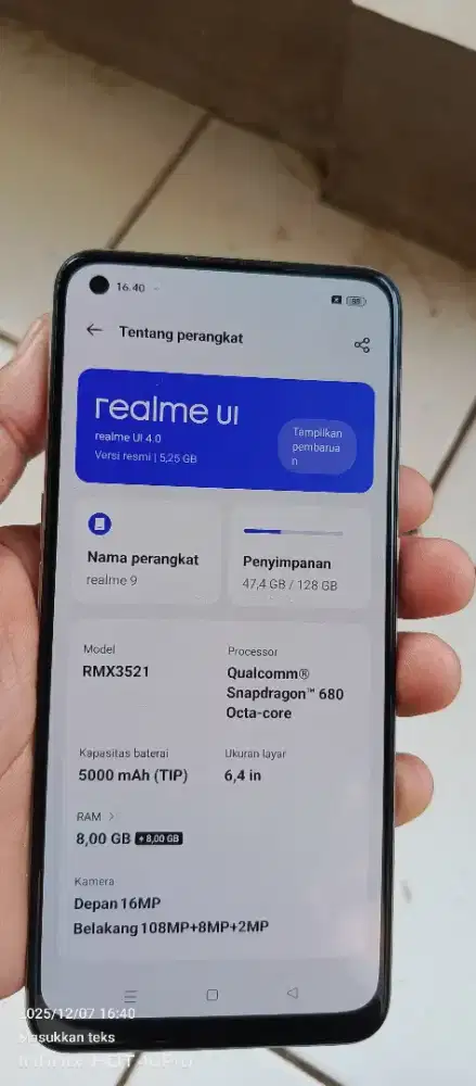 Realme 9 resmi. 8+8/128 lecet pmkyan ja cas biasa