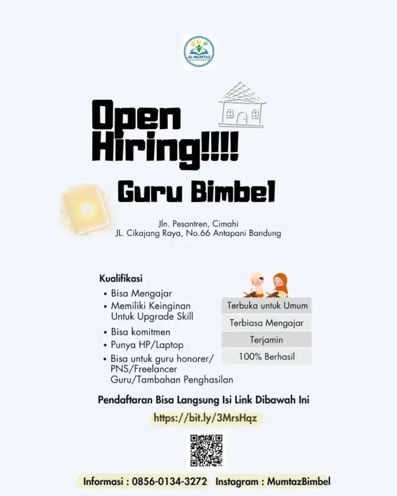Lowongan Guru/Tutor Bimbel Al-Mumtaz – Privat & Online