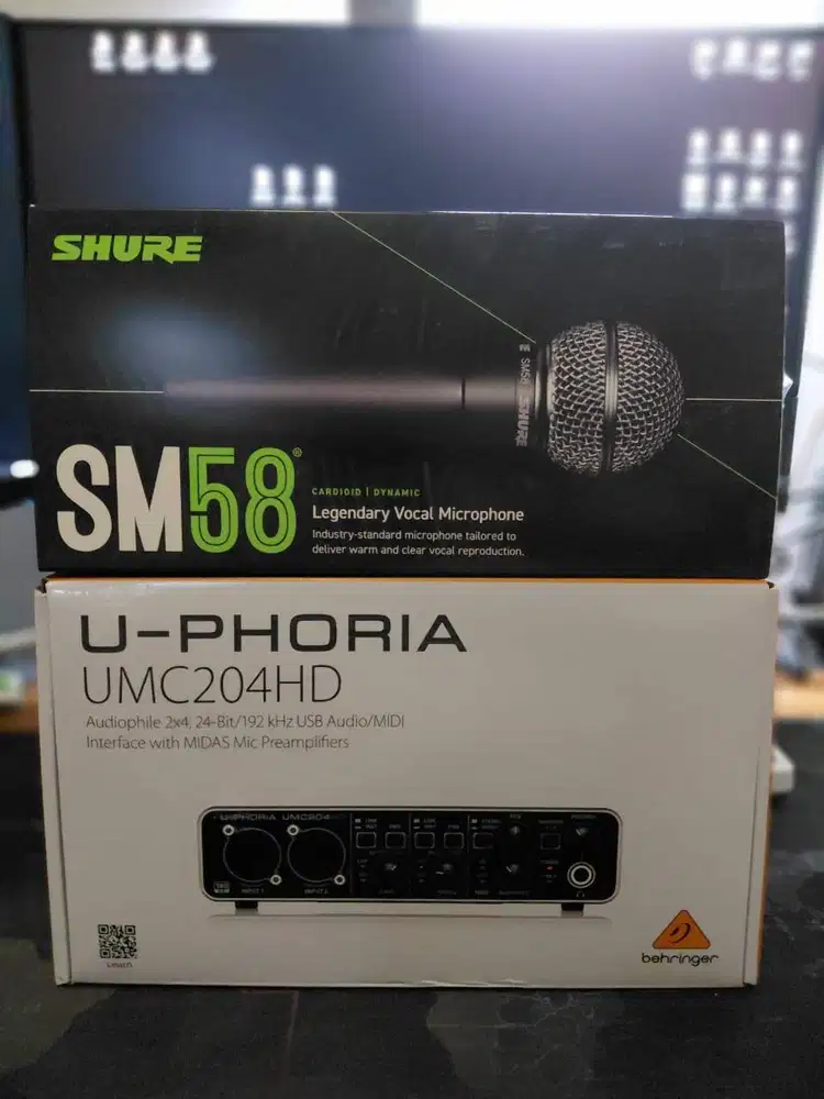 2026 jadi streamer! paket mic shure sm58 + ampli umc204HD + BONUS