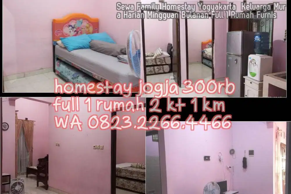 Sewa Family Homestay Yogyakarta  Keluarga Mura Harian Mingguan Bulanan