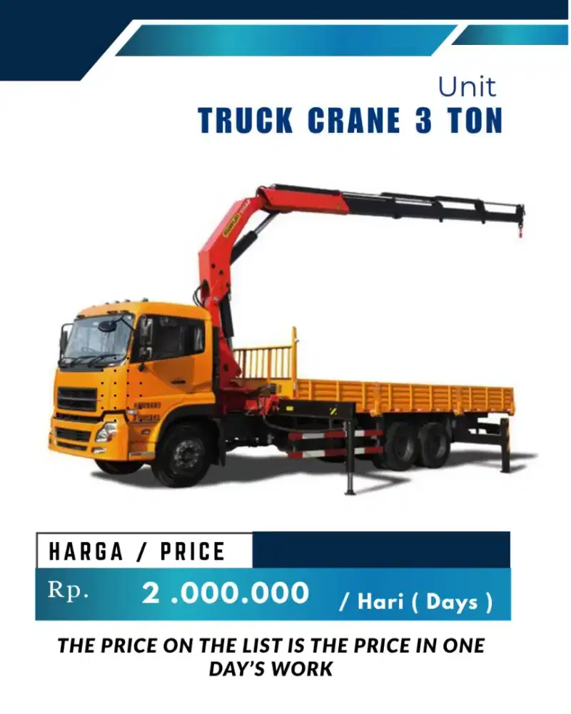 FOR RENT !!! TRUCK CRANE 3TON