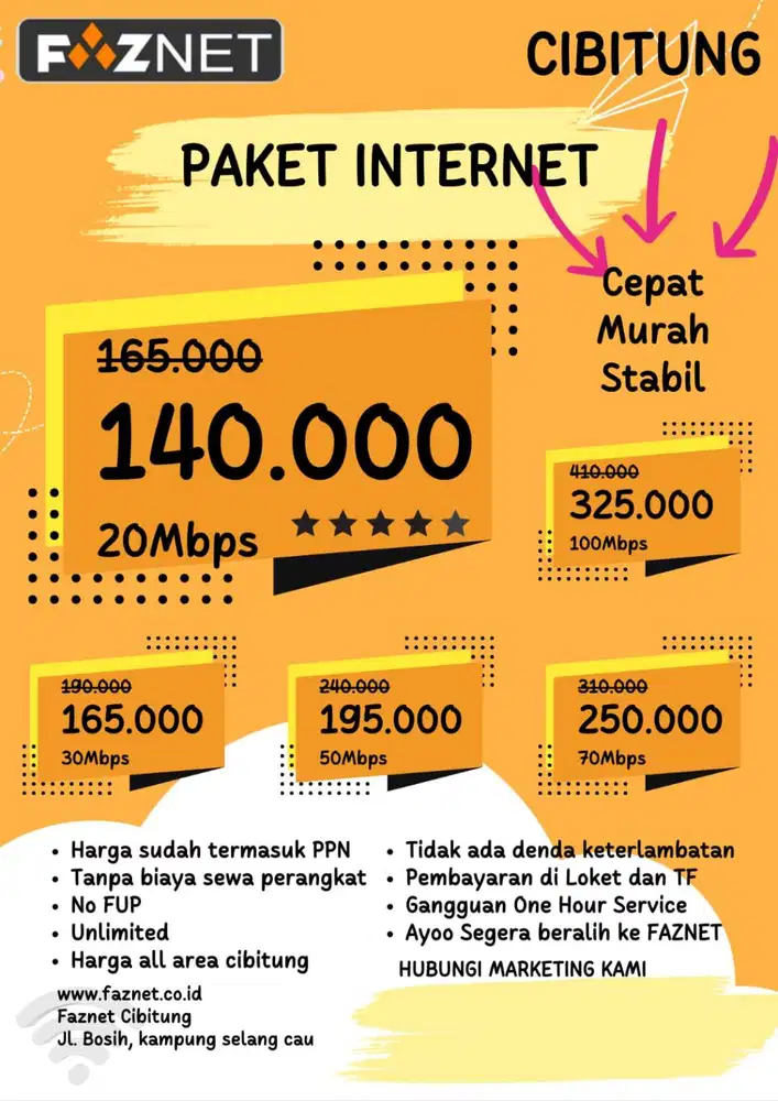 Gratis pemasangan WIFI FazNet
