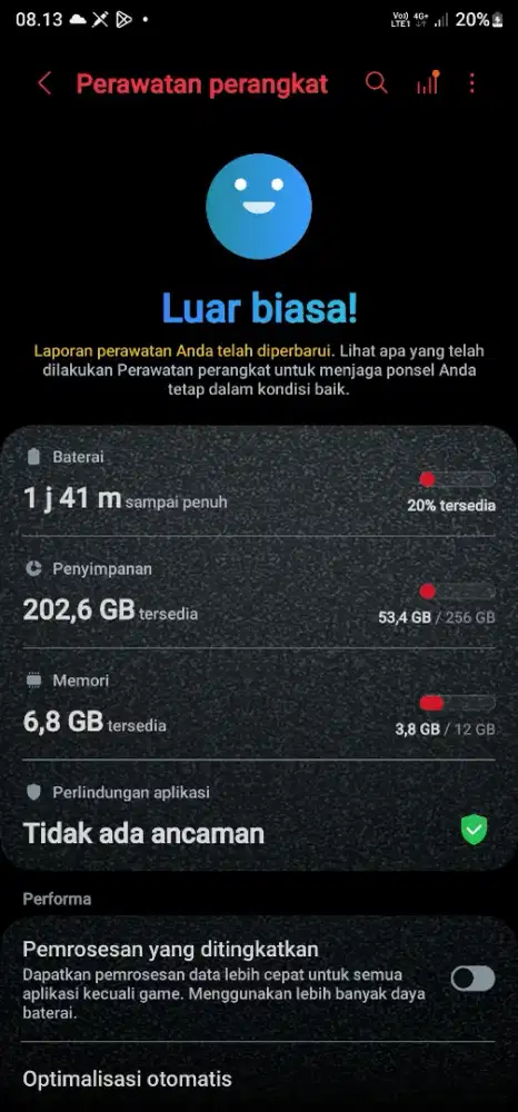 Samsung note 20ultra minus 4 garis ram 12/256gb udh 5G batang