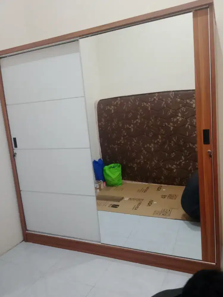 Ready Stock Lemari Sleding Pintu 2 Ukuran 2X2 Meter Bisa COD