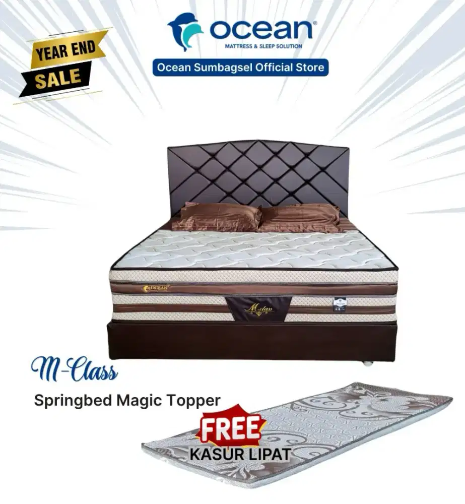 Promo Springbed Ocean M-Class (topper bs dilepas) free 1 kasur lipat