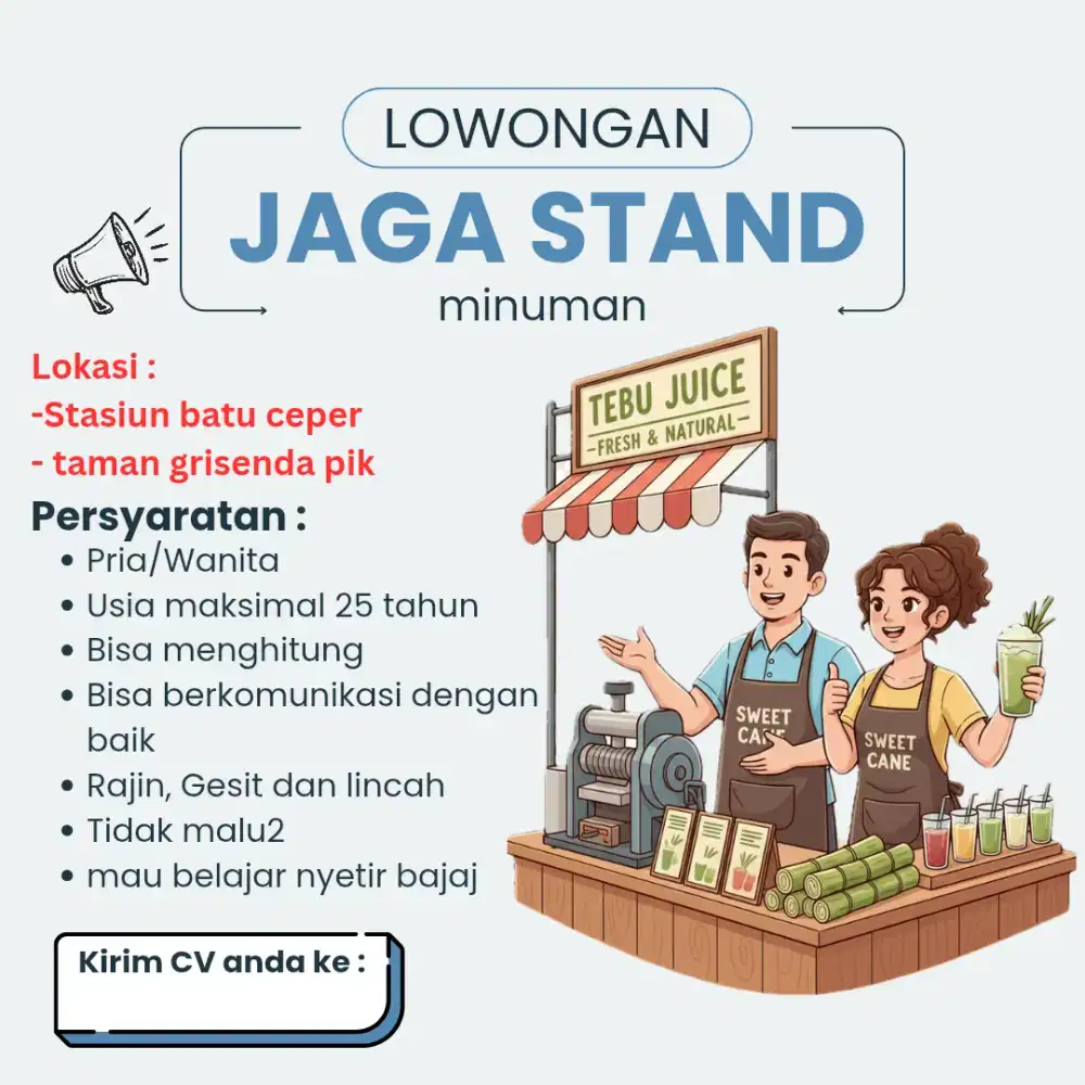 Jaga stand minuman tebu
