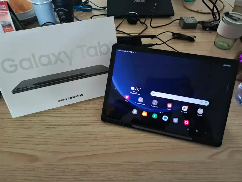 Samsung Galaxy TAB S9 Fe plus 5G ram 12 internal 256 fulset like new
