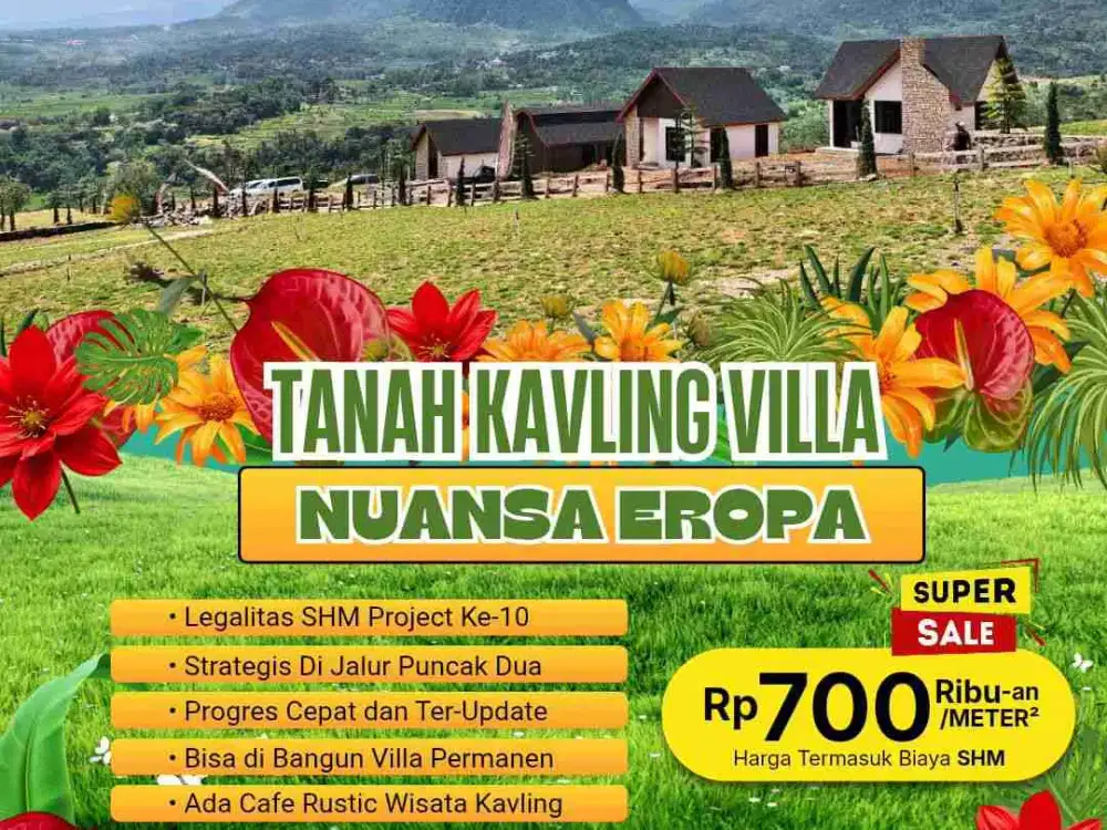 Kavling villa ready stok siap bangun dekat jakarta