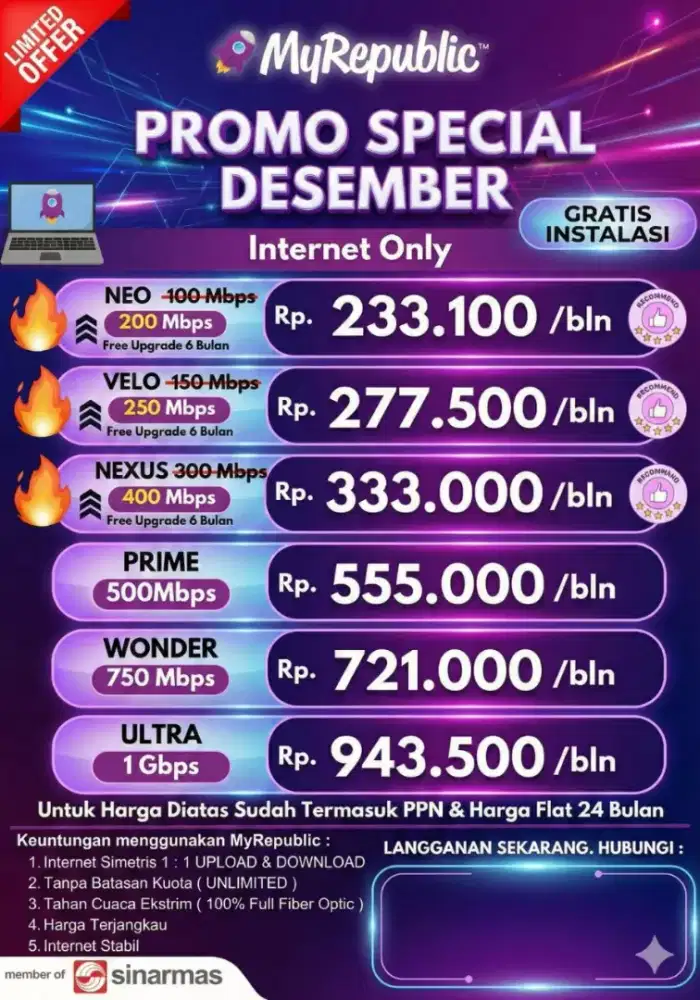 Promo Akhir Tahun Hanya 200.an/Bulan