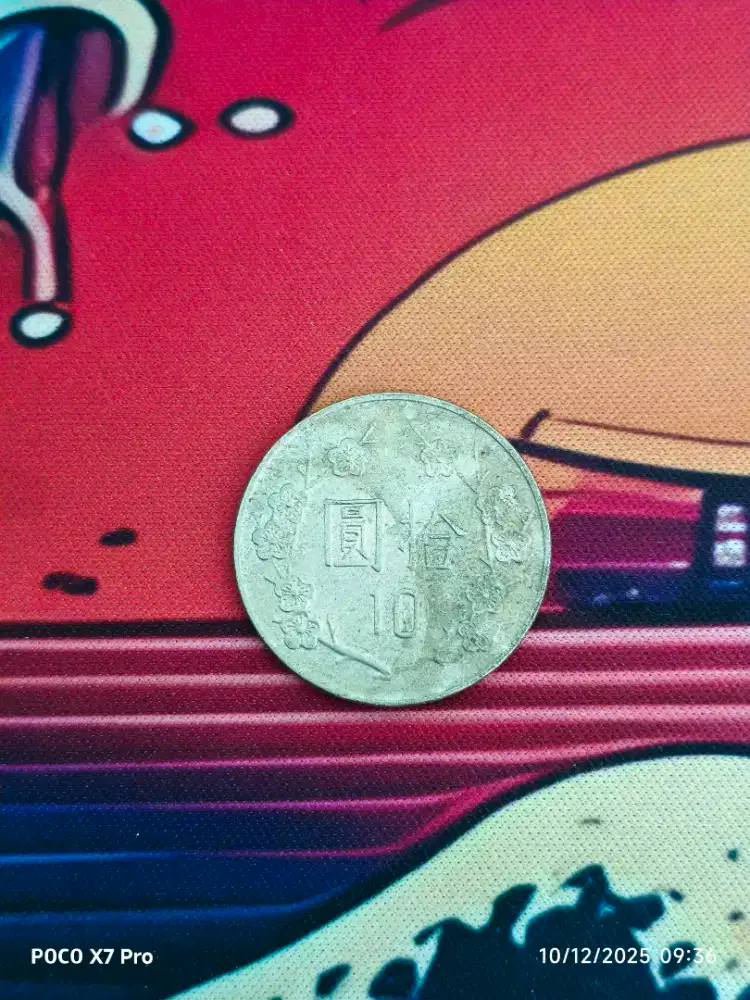 Koin Kuno 10 Yuan Taiwan 1985 Antik