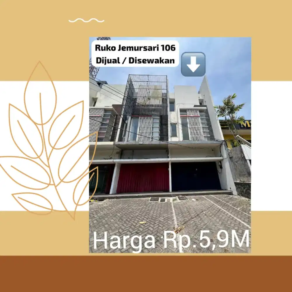 Dijual / Disewakan / Kerjasama Ruko Nol Raya Jemursari Surabaya