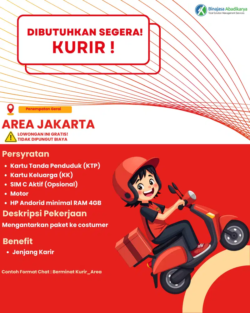 LOKER KURIR AREA PENJARINGAN JAKARTA UTARA