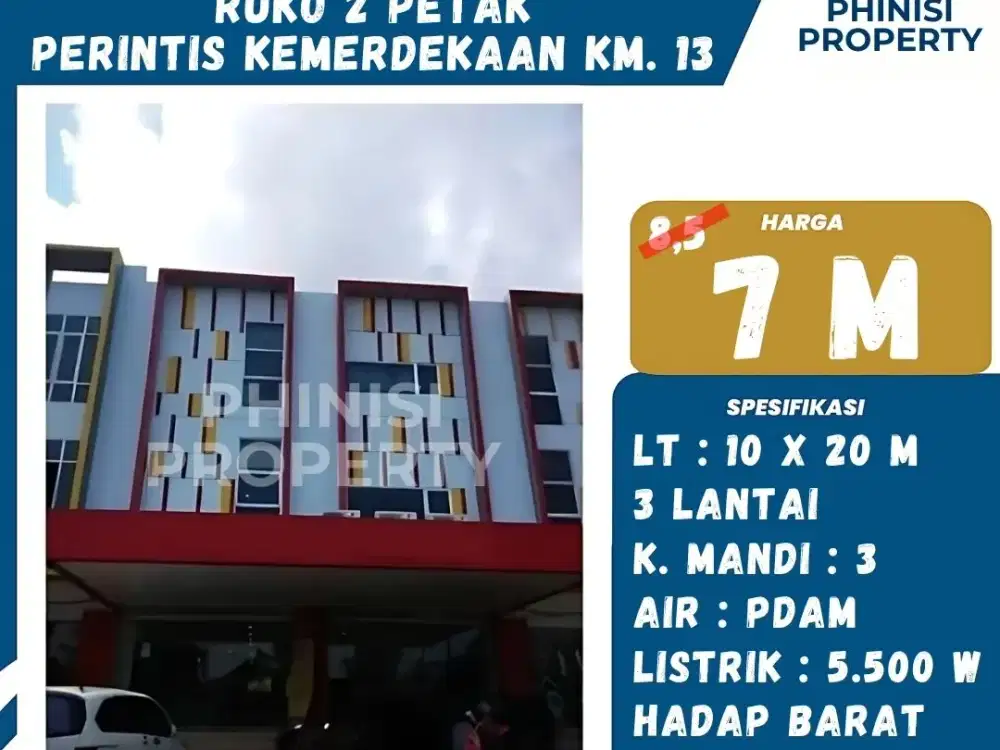 DIJUAL Ruko di poros Jalan Perintis Kemerdekaan