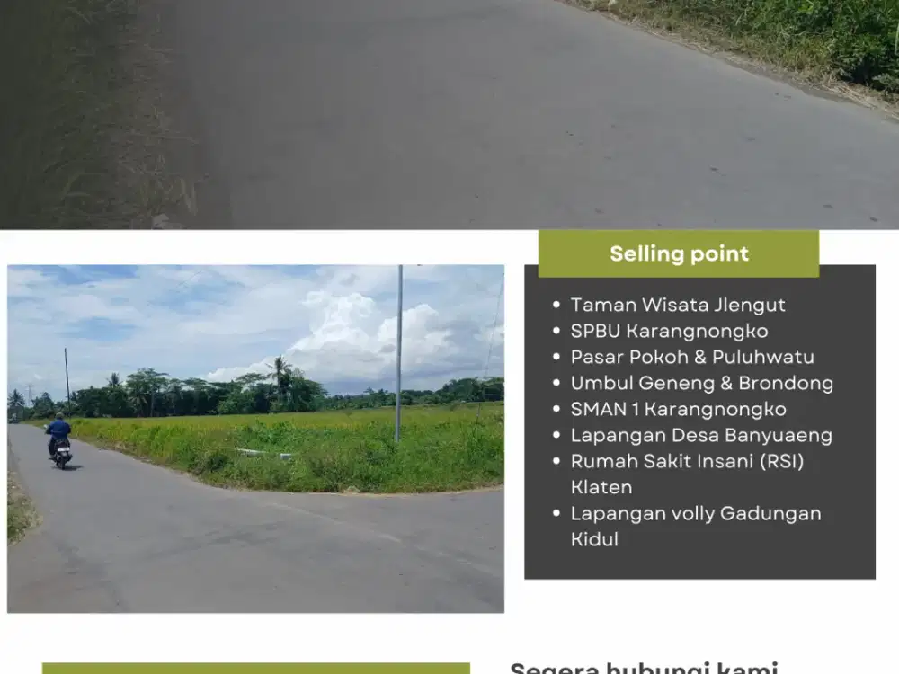 SAWAH STRATEGIS DEKAT PASAR POKOH KARANGNONGKO