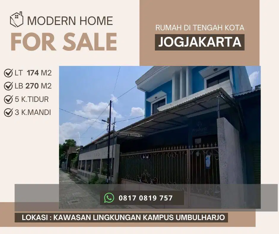 DI JUAL RUMAH DI TENGAH KOTA JOGJAKARTA
