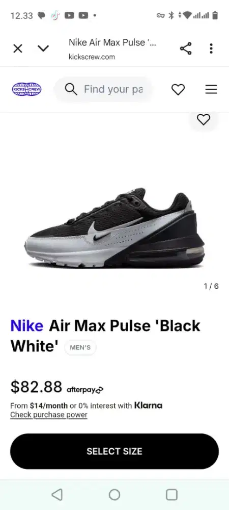 Nike air max pulse, black