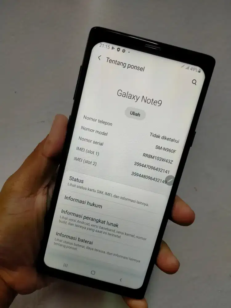 HP SAMSUNG NOTE 9 RAM 6/128GB