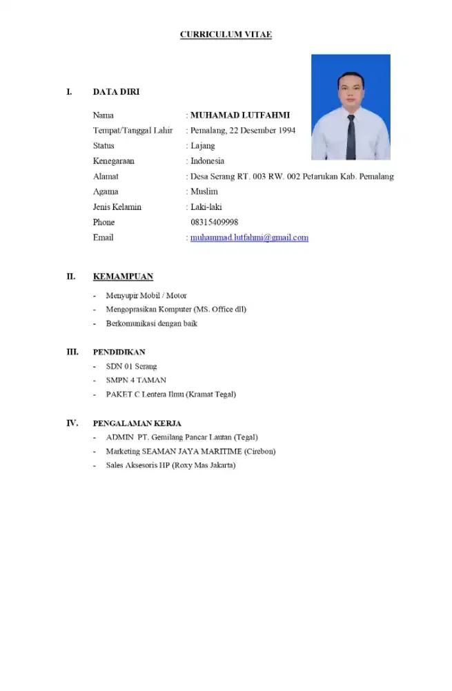 Cari kerjaan apa saja yang ada messnya